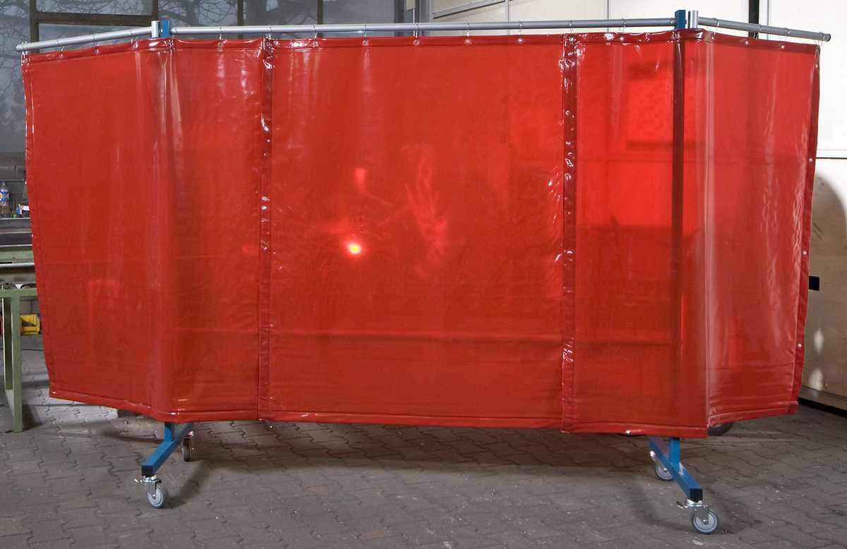 Sinotec Transflex TTO-TTV-SB-T40 Schutzwand 3-teilig fahrbar 3700x1950mm rotorange