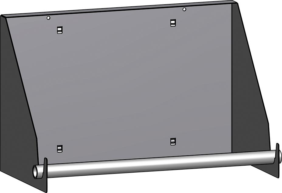 Dinzl Halter für Papierrollen passend f. Lochwände Lochung 10X10 mm RAL 7019Rollenbreite bis 386 mm