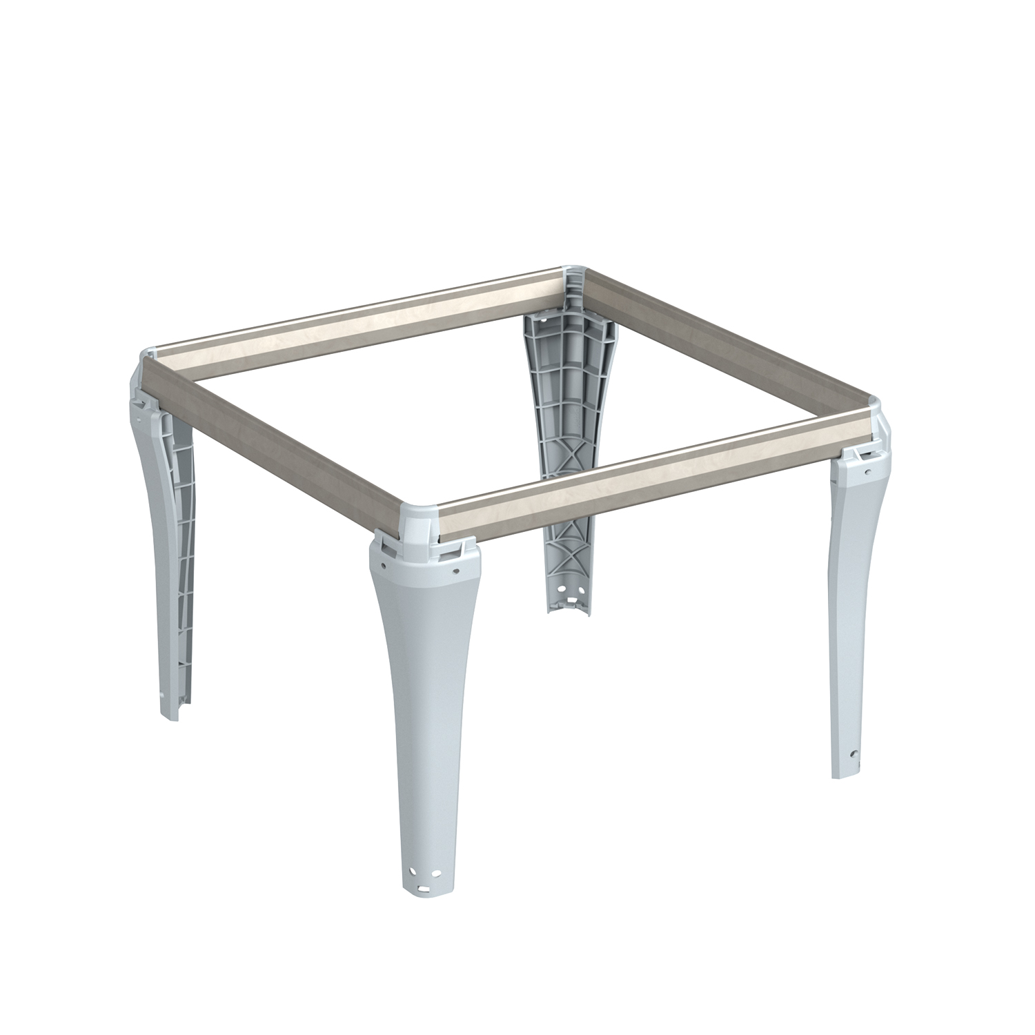 HETTICH Steckbarer Hängerahmen Schreibtischunterschrank, Aluminium Optik, 350x244x350 mm