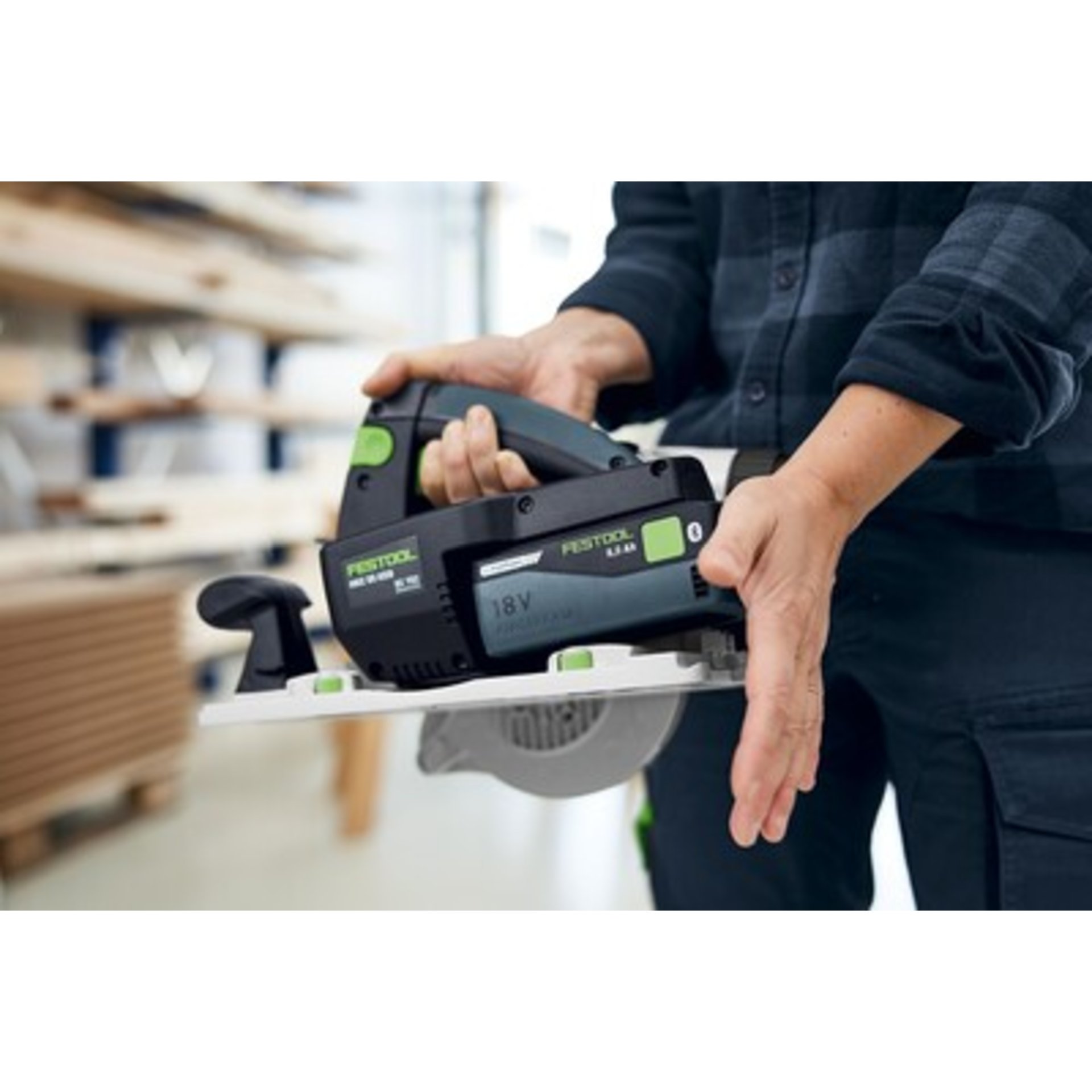 Festool Akku-Handkreissäge HKC 55 KEB-Basic Detailansicht Akku