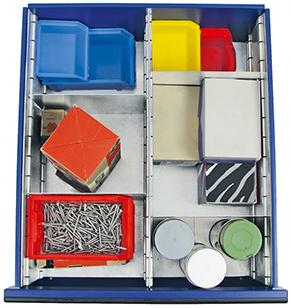 Stumpf Einteilungsset 2 für Schublade H200 mm verzinkt 6-teilig