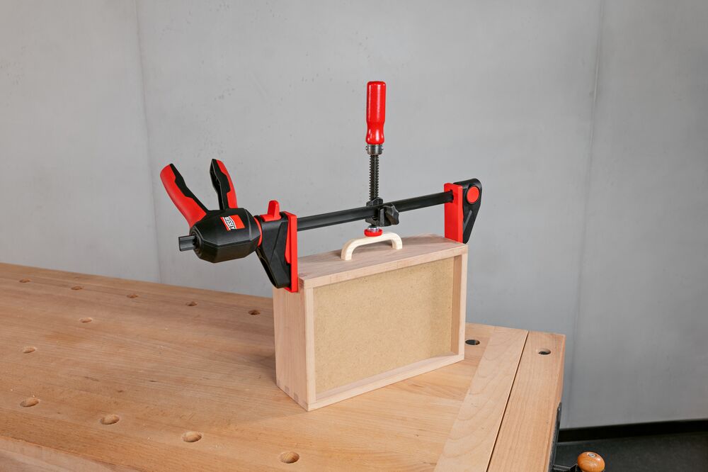Bessey Kantenzwinge KT5-2 mit 2 Spindeln für Schraubzwingen bis 13 mm Schienendicke