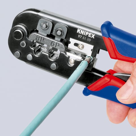 Knipex Crimpzange für Westernstecker 97 51 10 190 mm RJ11/12 RJ45