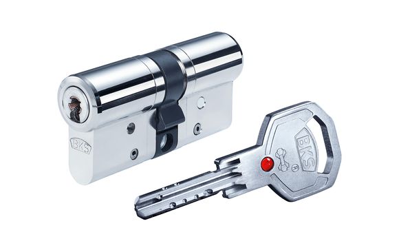BKS Janus Profilzylinder 4612 N+G, 35-40 mm, mit 5 Schl. u. Si-Karte