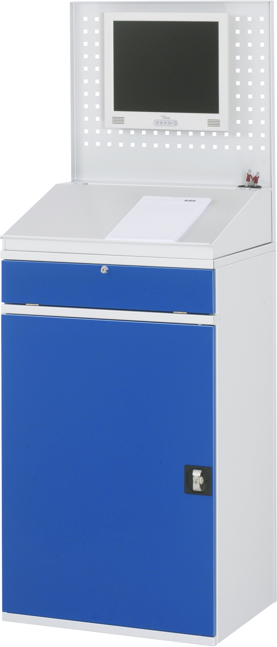 Rau Computerschrank Modell 61 stationär 650x520x1770mm RAL 7035/5010