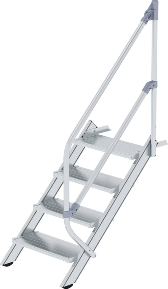 MUNK Aluminium-Industrietreppe mit Handlauf, Neigung 45°