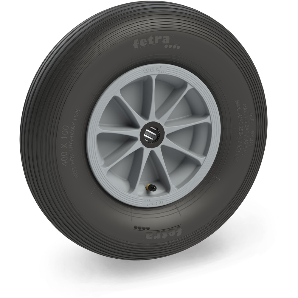 Fetra Luftrad 72120G 400x100mm 2PR Rille Rollenlager Polyamid-Felge