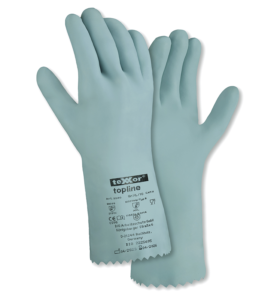 teXXor® topline Chemikalienschutz-Handschuhe NATURLATEX