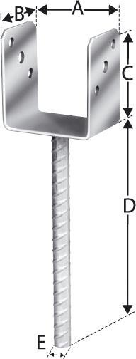 Stützenfuß Typ U 101x60x100 mm Dolle  200mm