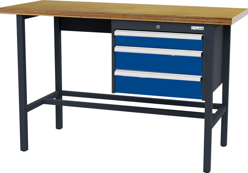 FORUM Arbeitstisch, 3 Schubladen 100/2x 150 mm