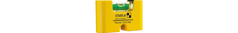 Stabila Mini-Wasserwaage Pocket Electric mit Gürtel-Clip, 7 cm, starker