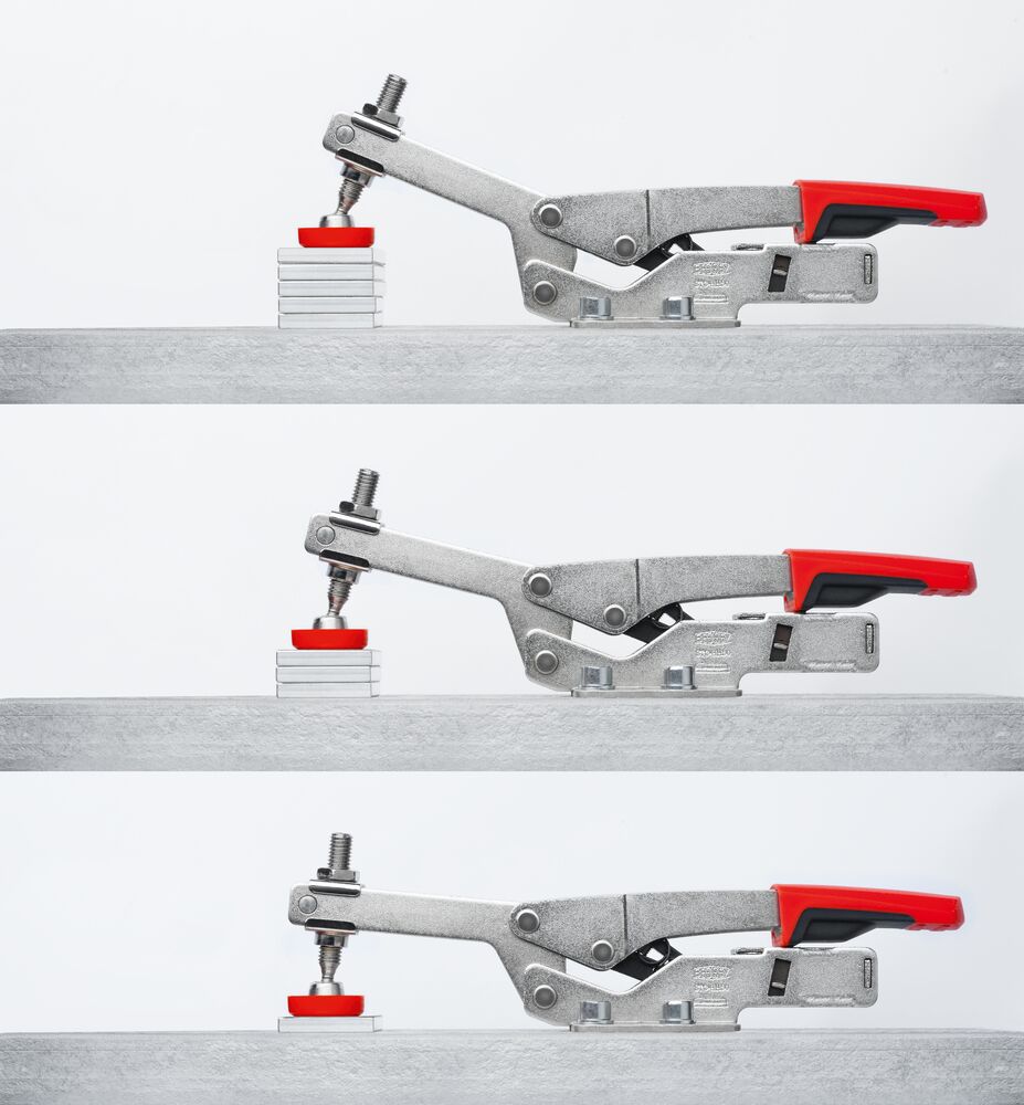 Bessey Senkrechtspanner STC-VH20 mit offenem Arm und waagrechter Grundplatte
