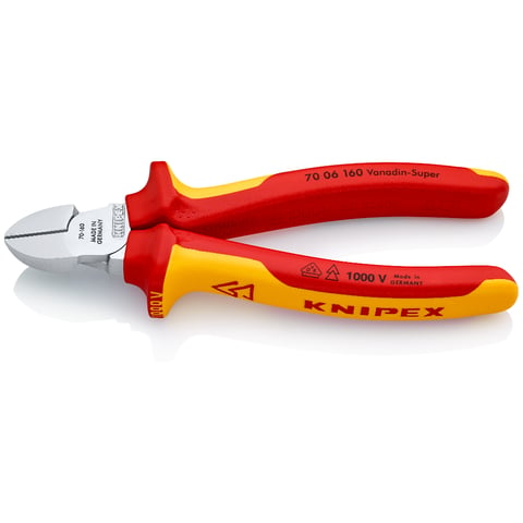Knipex Seitenschneider 70 06 160 VDE isoliert mit Mehrkomponenten-Hüllen 160 mm