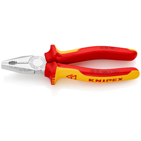 Knipex Kombizange 03 06 180 VDE 180 mm isoliert mit Mehrkomponenten-Hüllen