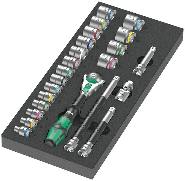 9721 Foam insert 8000 B Zyklop 3/8&quot; ratchet set 1, 23 pieces, Gerät, Schraubenzieher, Werkzeug