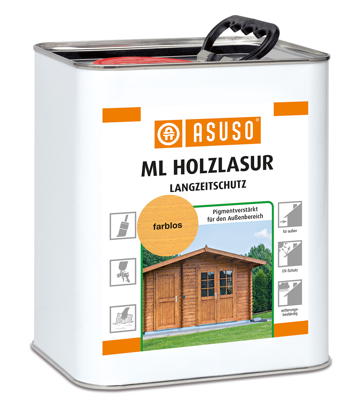 Asuso Holzlasur Langzeitschutz edelweiß 3 Liter