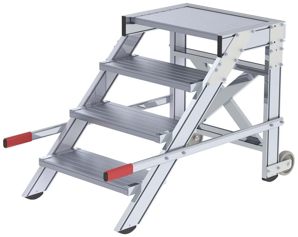 MUNK Alu-Arbeitspodest fahrbar4 Alu-Stufen B 600 mm Podesthöhe 0,79 m Arbeitshöhe bis 2,80 m