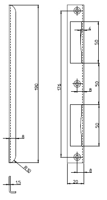Produktbild SSF Winkelschließblech 4151,20x190x8 ktg,silberfarben