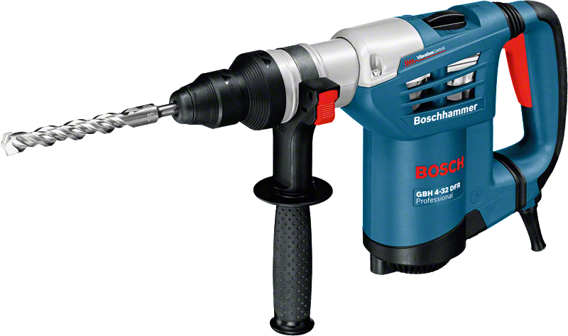Bosch GBH 4-32 DFR rotary hammer drill with side handle., Bohrhammer, Elektrowerkzeug, blau-schwarz, Zusatzhandgriff, SDS-plus
