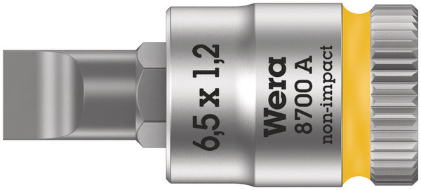 8700 A FL Slotted screws Zyklop bit socket, 1/4&quot; drive, 1.2 x 6.5 x 28 mm