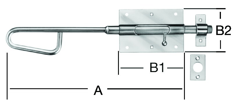 VORMANN Bolzen-Stangenriegel 000111, Stahl, verzinkt