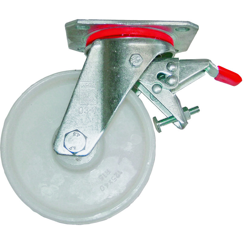 ZARGES Lenkrolle mit Festeller 125 mm Durchmesser für Arbeitsbühnen 862734