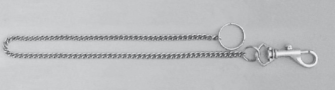 Artikelhauptbild Karabinerhaken vernickelt mit Kette & Schlüsselring, Gesamtlänge ca. 65 cm