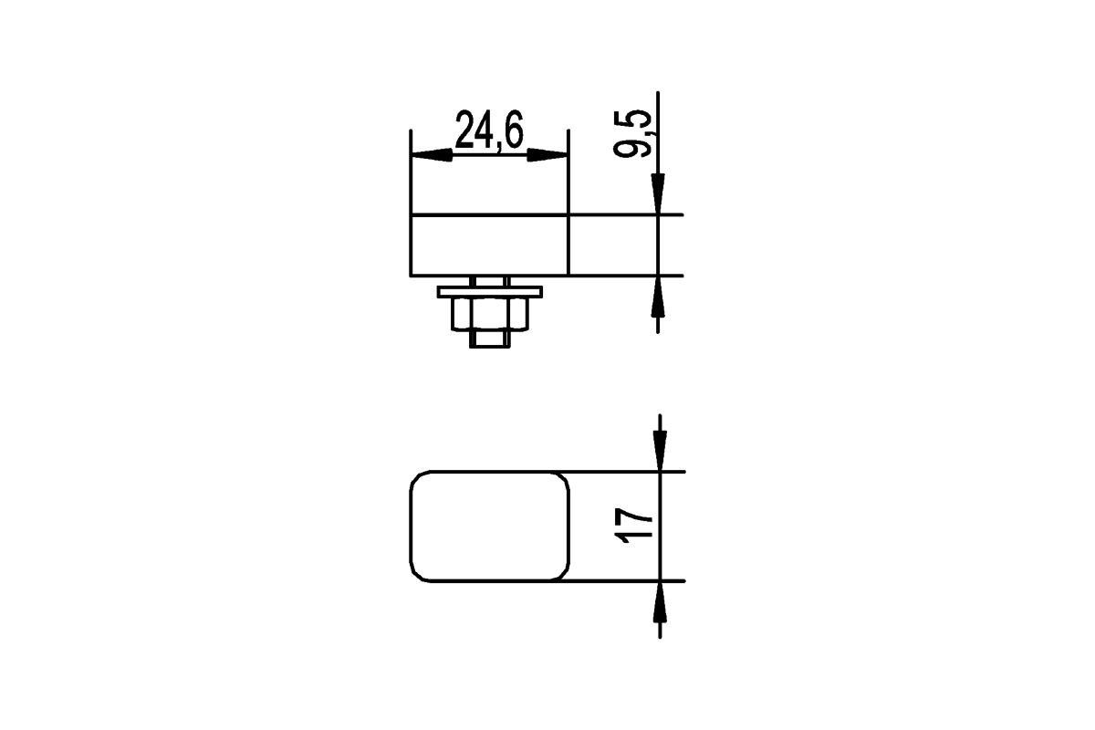 Woelm HELM 45 P Stopper Stahl verzinkt gelb