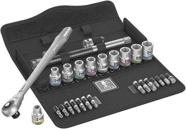 Wera Zyklop Metal-Knarrensatz 8100 SC 7 Durchsteckvierkant 1/2 Zoll metrisch