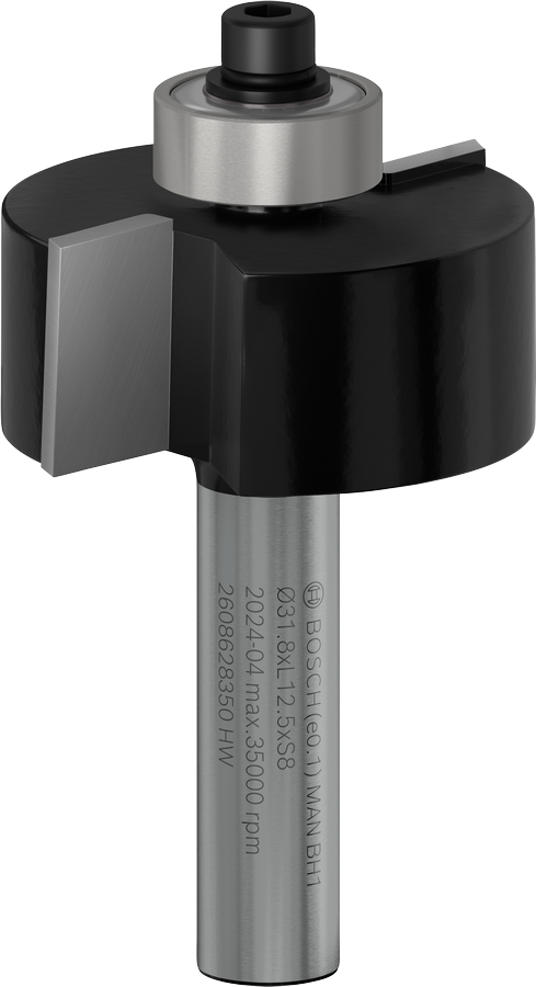 Object #200487524: 2608628350_bo_pro_u_f_1, Oberfräser, Hartmetall-Schneide, Schaftfräser, Metallisch schwarz, Zylindrischer Schaft