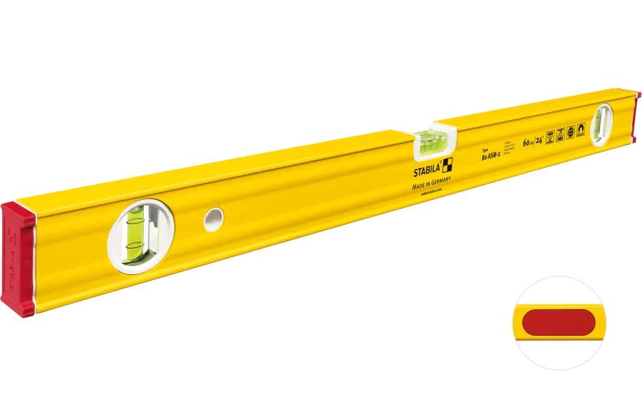 Stabila Magnet-Wasserwaage Type 80 ASM, 80 cm, verstärktes Alu-Profil