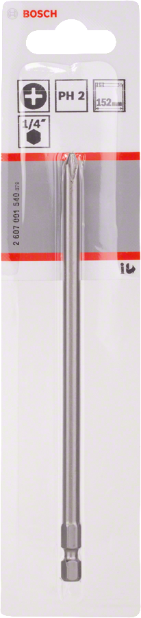 Object #200177613: 2607001540_bo_pro_p_f_1, Kreuzschlitz-Bit, PH2, 1/4-Zoll-Schaft, langes Bit, Metall