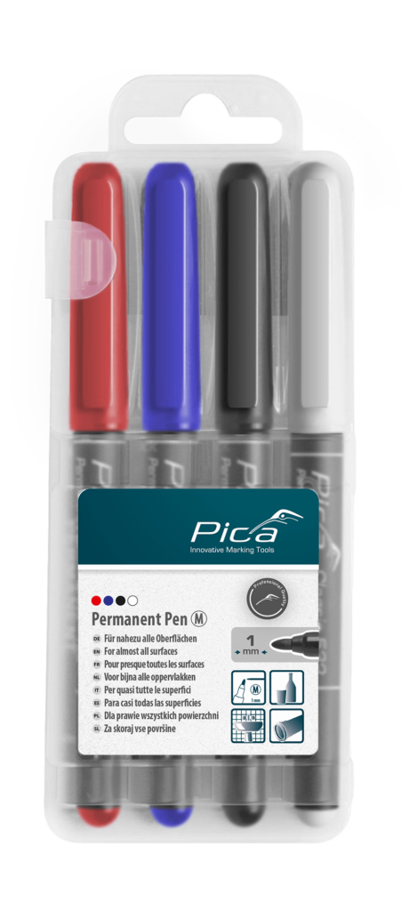 Pica Classic Permanent Pen 534/04 Set 4 Farben Medium-Spitze 1mm