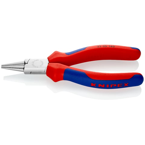 Knipex Rundzange 22 05 140 verchromt mit Comfort-Griffen 140 mm