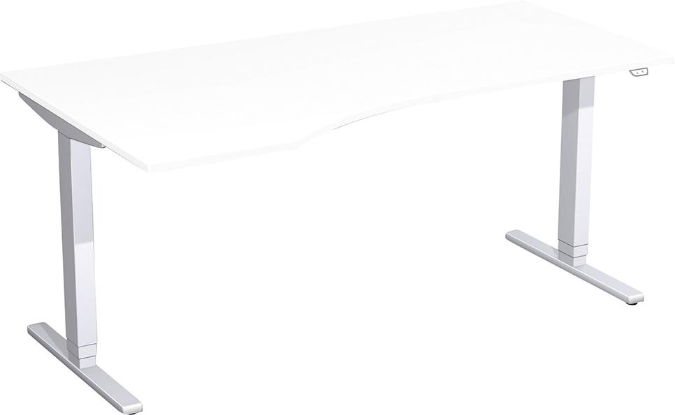 Geramöbel Hubtisch C-Fuß Flex Weiß links 1800x800/1000, 650-1250