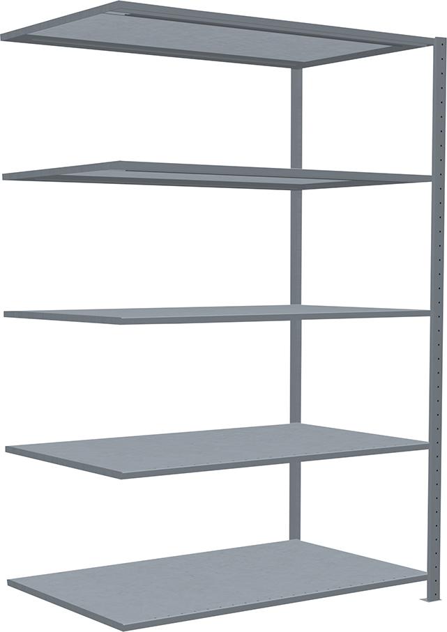 SCHULTE Lagertechnik Steckregal B1300xT800xH2000 mm Anbaufeld 5 Böden vzk Fachlast 150kg