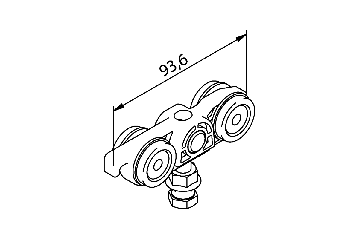 Woelm HELM 80-91 Rollapparat M8 x 40 Kunststoff weiß Edelstahl Rostfrei