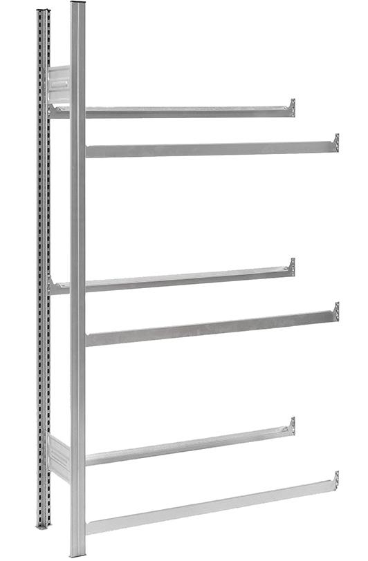 Grundregal m.6 Traversen für Getränkekisten 1750x335x1010verz.