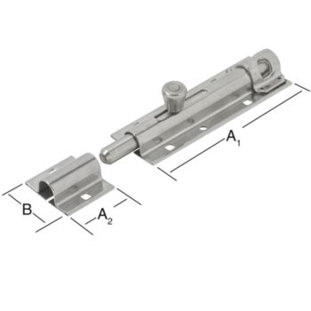 Vormann Türschlossriegel 010104130 130mm Edelstahl V2A gerade mit Schlaufe