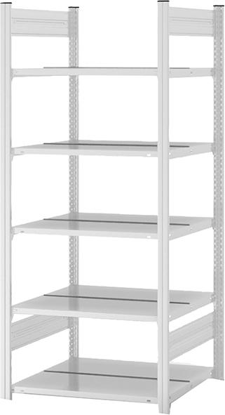Büro-Steckregal, beidseitig nutzbar,  RAL 7035