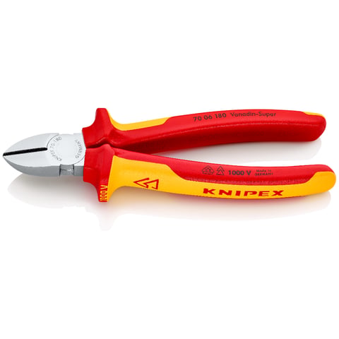 Knipex Seitenschneider 70 06 180 VDE-geprüft 180mm isoliert mit Mehrkomponenten-Hüllen