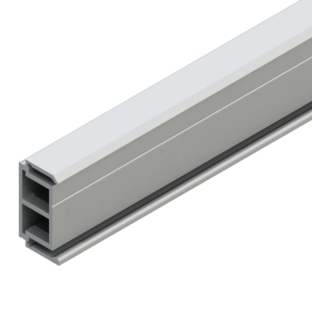 OT-Distanzprofil,L 6000mm, seitlich gebohrt, Aluminium, edelstahloptik eloxiert