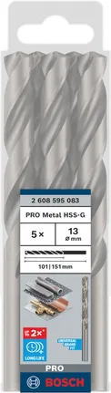 Bosch PRO Metal HSS-G twist drill bit set, 13 mm.