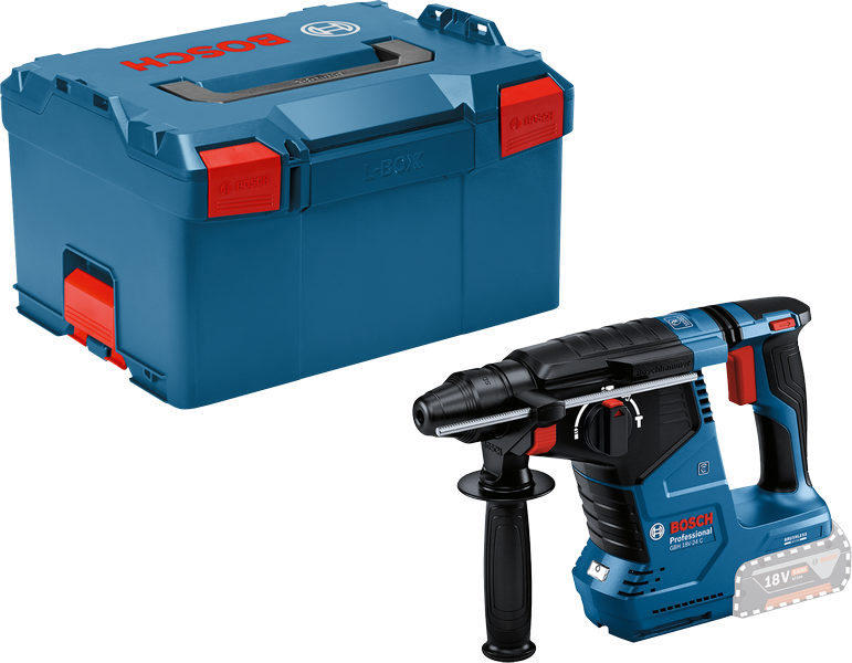 Bosch GBH 18V-24 C kırıcı delici, L-Boxx kasalı., Bohrhammer, Werkzeugkoffer, Akkuwerkzeug, blau-schwarz, Zusatzhandgriff