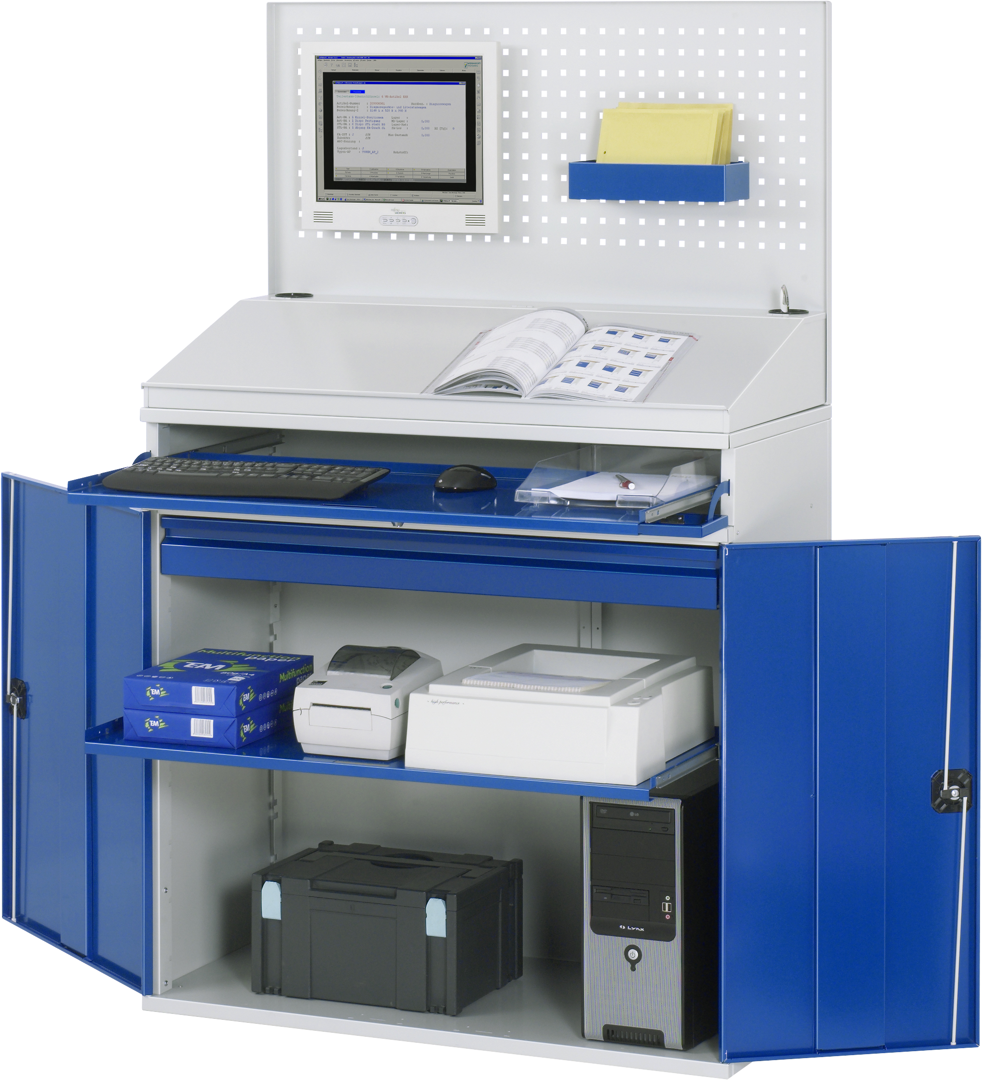 Rau Computerschrank Modell 61 stationär B1100xT520xH1770mm RAL7035/RAL5010