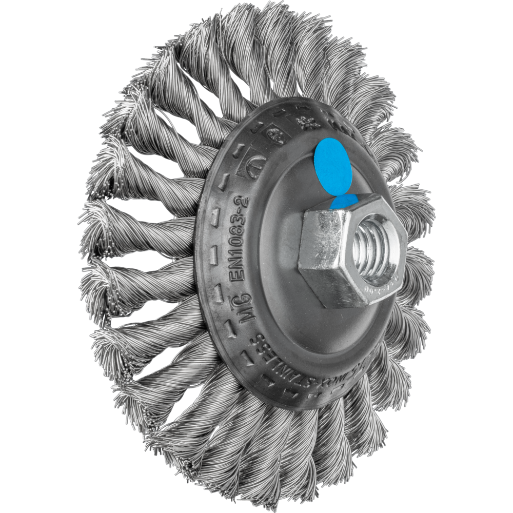 Product picture Primär-Darstellung Pferd Kegelbürste gezopft KBG Ø 115x15 mm M14 Edelstahl-Draht-Ø 0,35 mm