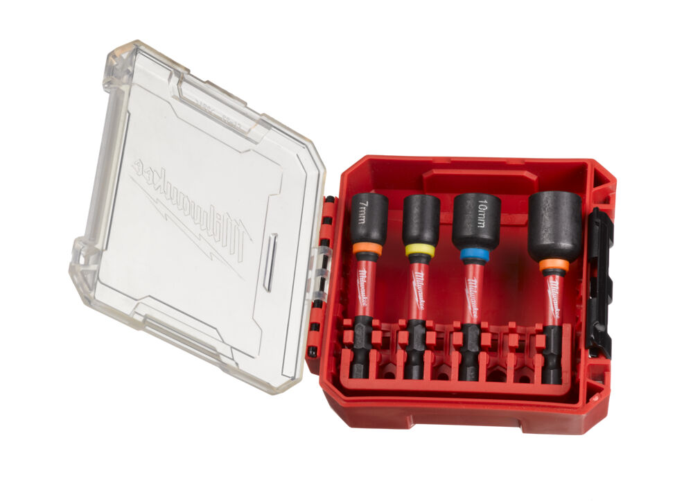 Milwaukee SHOCKWAVE Steckschlüssel Hex Set 4-teilig 1/4 Zoll magnetisch