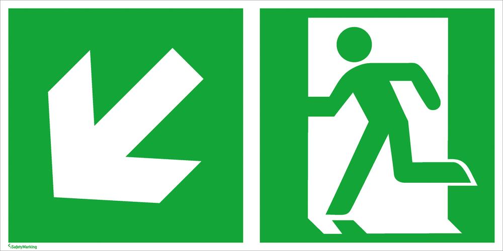 Rettungsschild Notausgang, mit Richtungspfeil