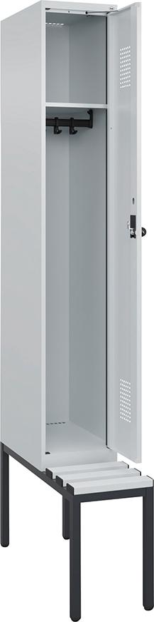 CP Garderobenschrank Evolo PLUS mit untergebauter Sitzbank (Kunststoffleisten)