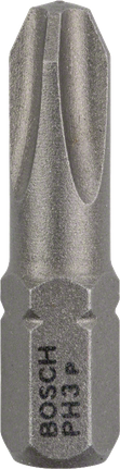 Bosch PH3 Schraubendreherbit Extra Hart 25mm., Schrauberbit, Kreuzschlitz, PH3, Stahl, Sechskantschaft